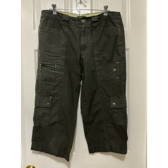 Eddie Bauer Mercer Cargo Cropped Pants Ripstop Gray 12 Hiking Performance - Picture 1 of 6